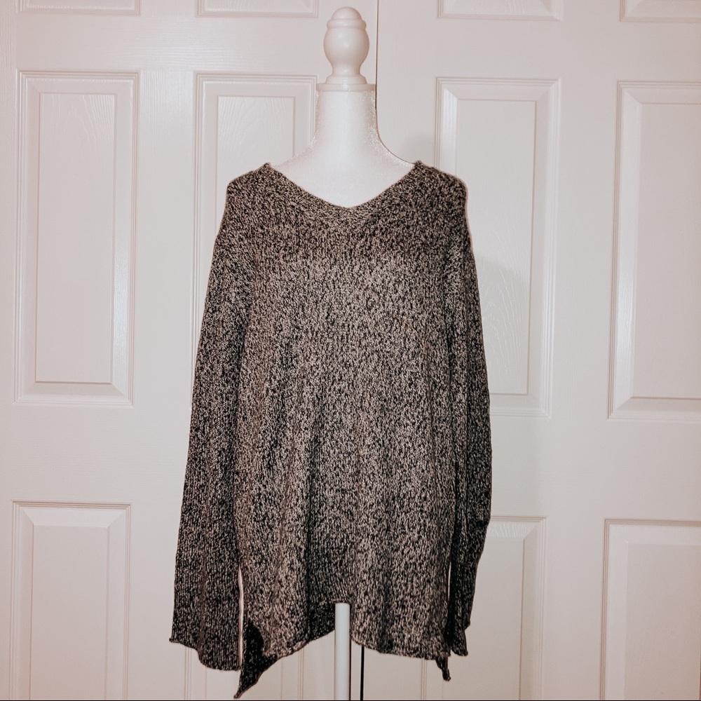 Salt & Pepper V-Neck Sweater